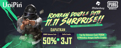 Siap-siap 11.11 Surprise! Top Up UC PUBG Mobile & Dapatkan 50% Bonus + 3 JT UniPin Credits